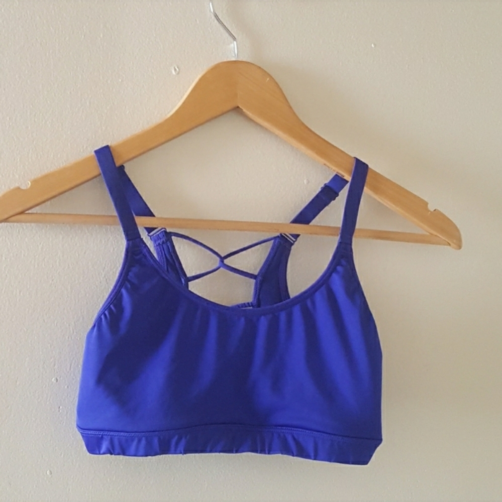 Marika Sports Bra Dark Blue Criss Cross - Picture 1 of 5